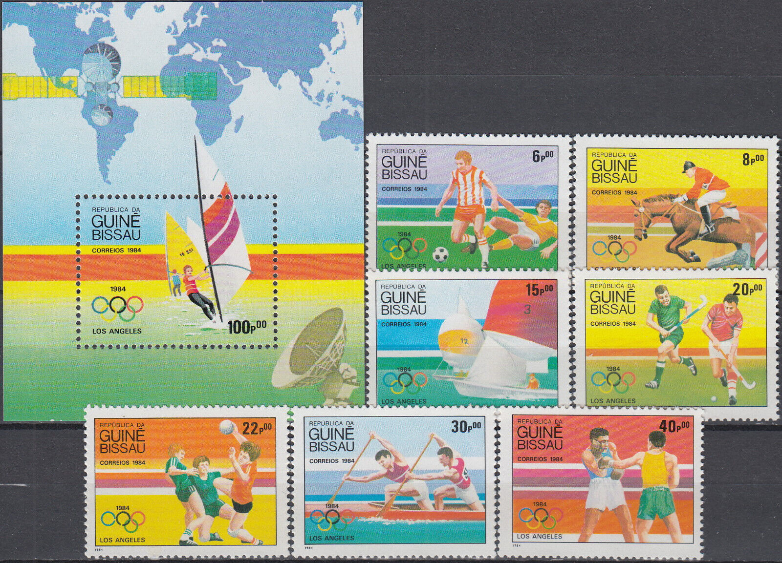 Guinea-bissau Set & S/s Olympic Games Los Angeles 1984 Mnh-15,50 Euro