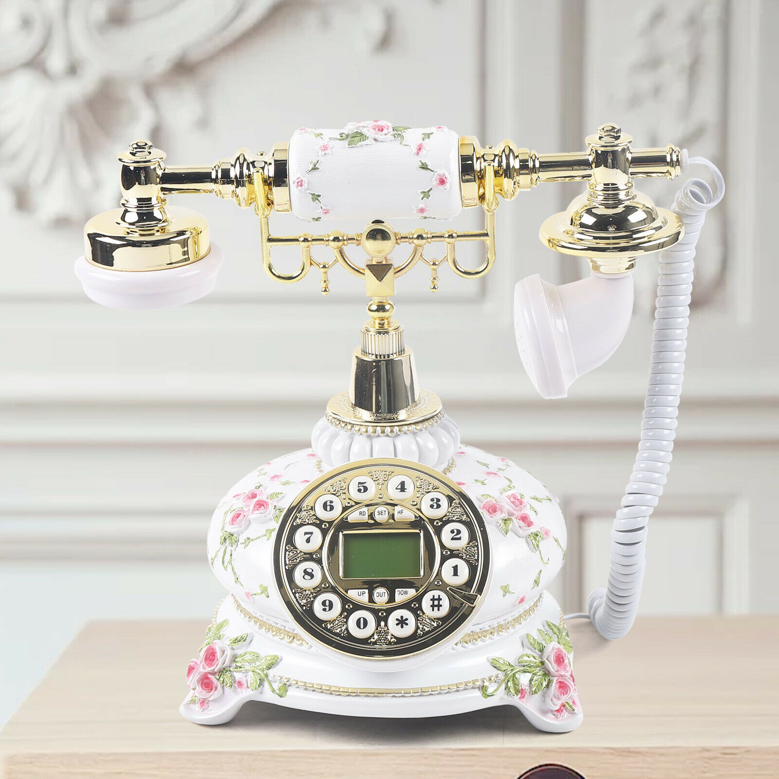 European Luxury Noble Antique Phone Retro Vintage Home Corded Telephone