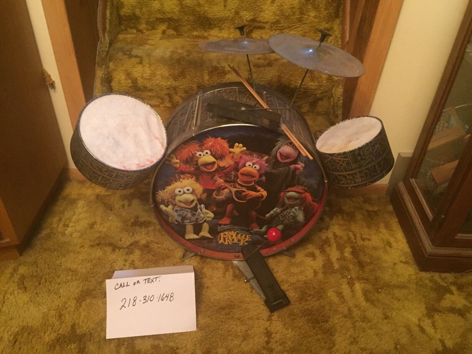 Vnt Muppets Trap Drum Set Noble & Cooley Usa Fragile Rock Jim Henson Tm 1984