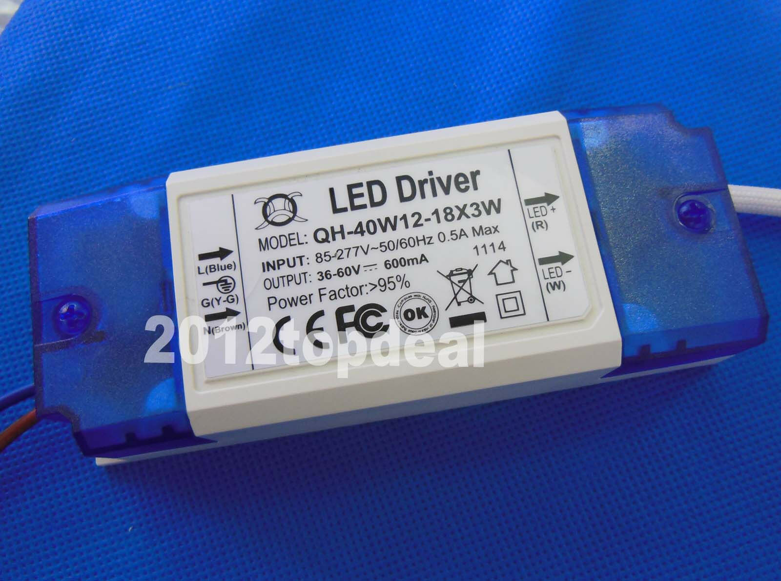 Constant Current Driver For 12-18pcs 3w High Power Led Ac85-265v 40w 600ma