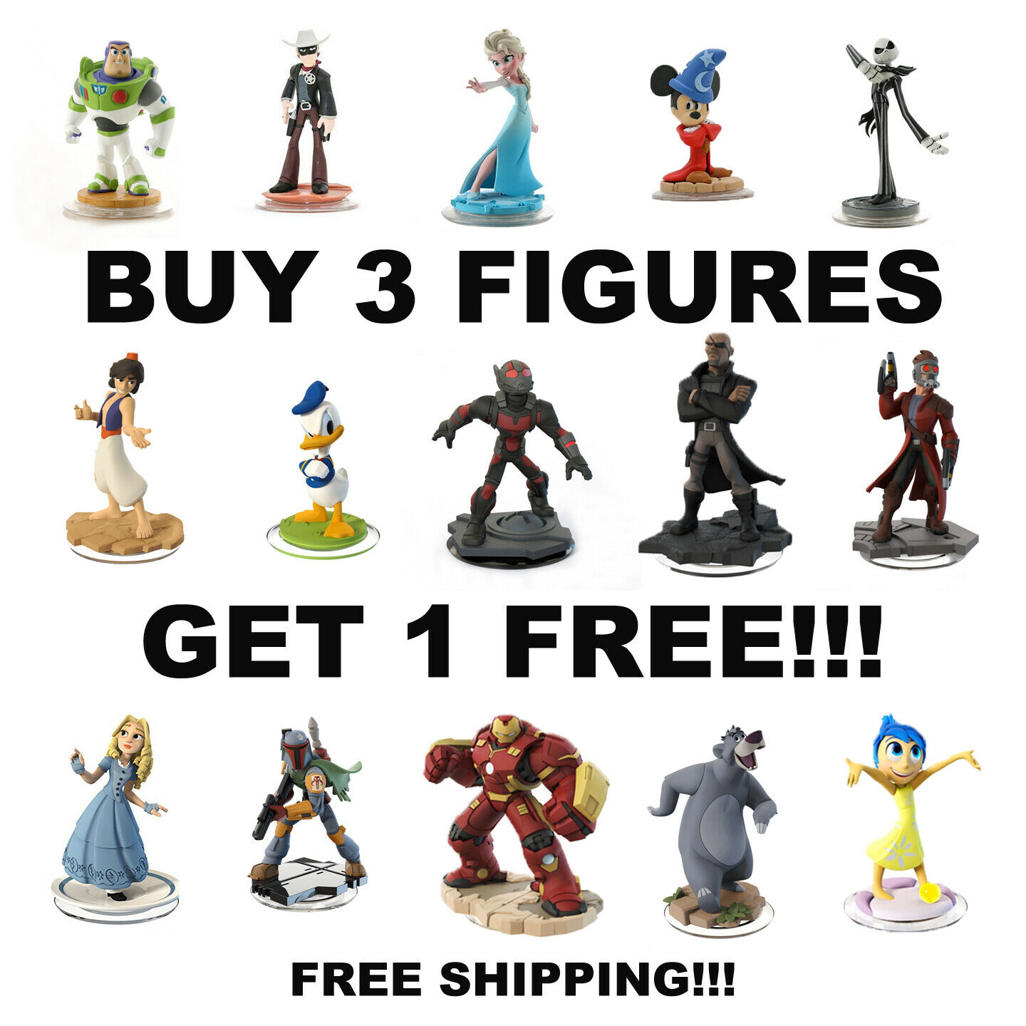 Disney Infinity Figures 1.0 2.0 3.0 Pick Your Figures Buy 3 Get 1 Free