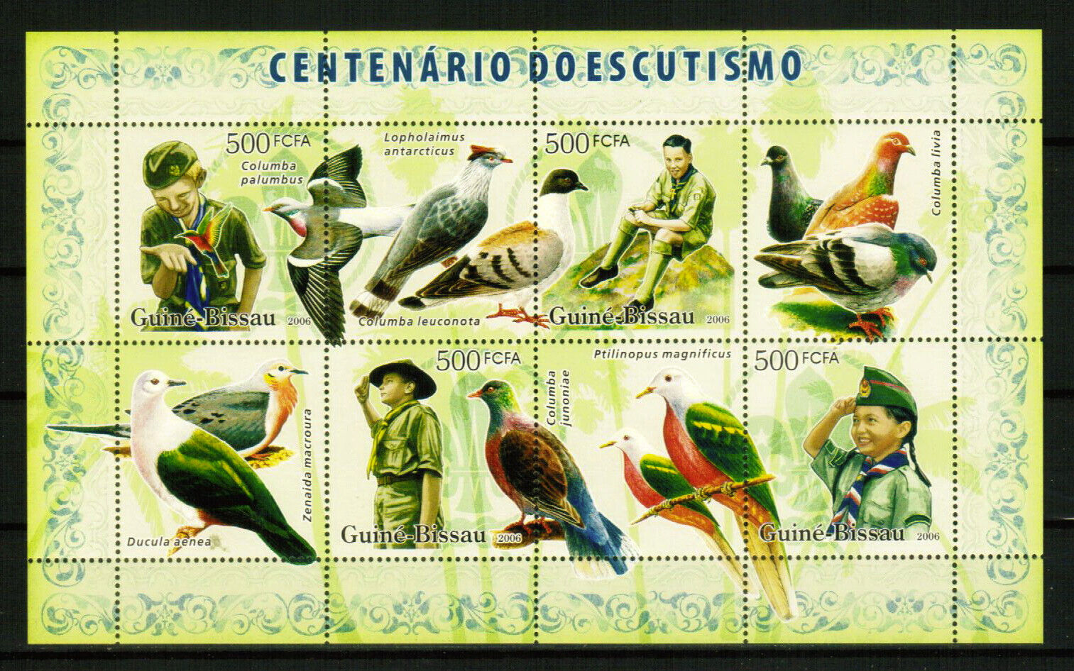 Guinea-bissau 2006 Fauna Animals. Birds. Scouts Pigeons - Mnh