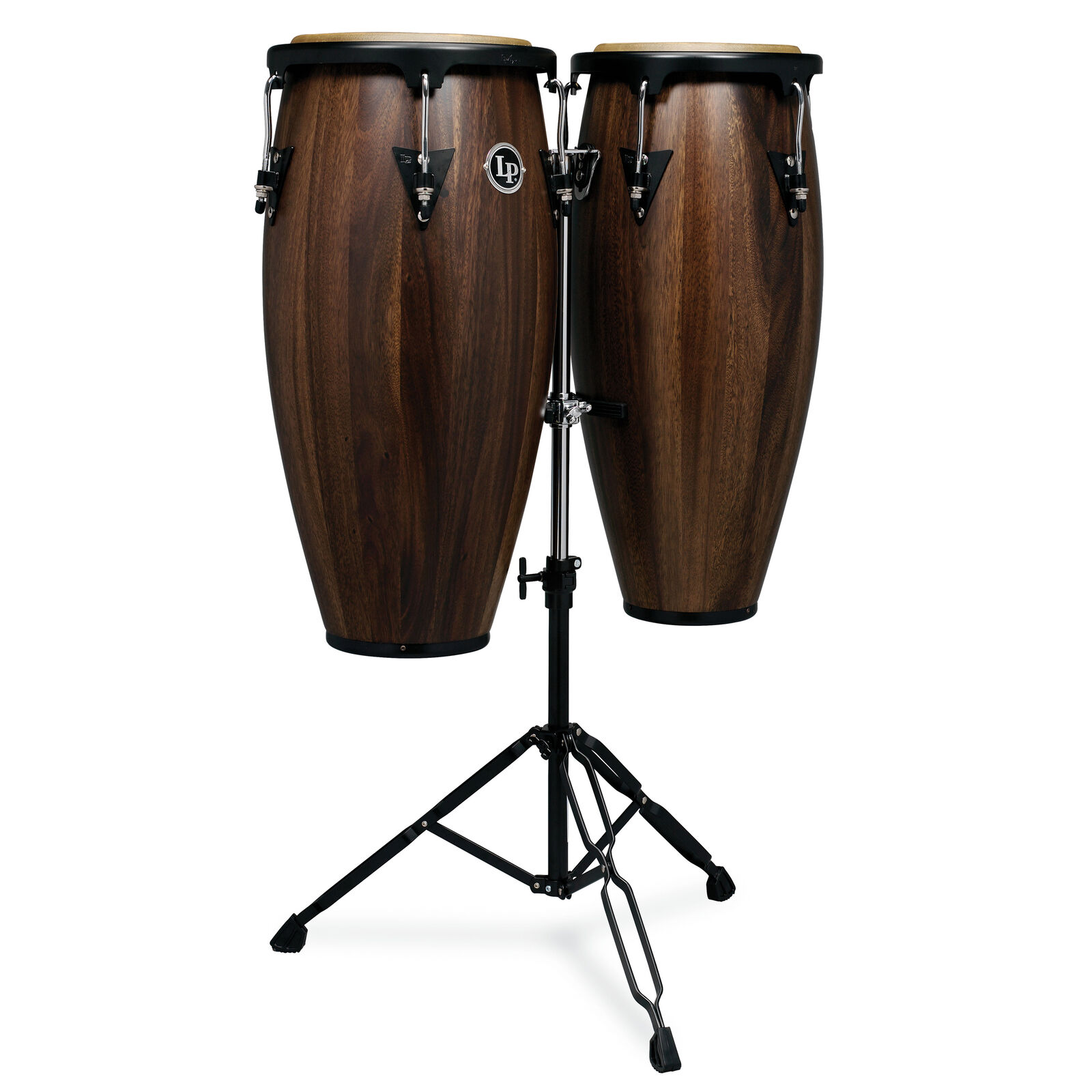 Latin Percussion Lp Aspire Wood Conga Set 11/12 In With Double Stand Siam Walnut