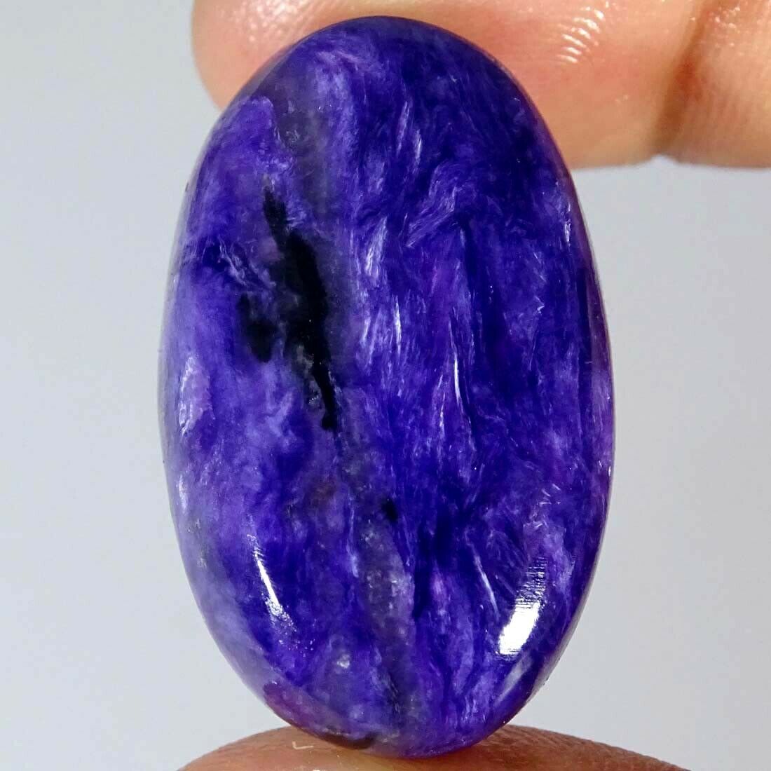 48.20cts Natural Russian Blue Purple Charoite Oval Cabochon Loose Gemstone