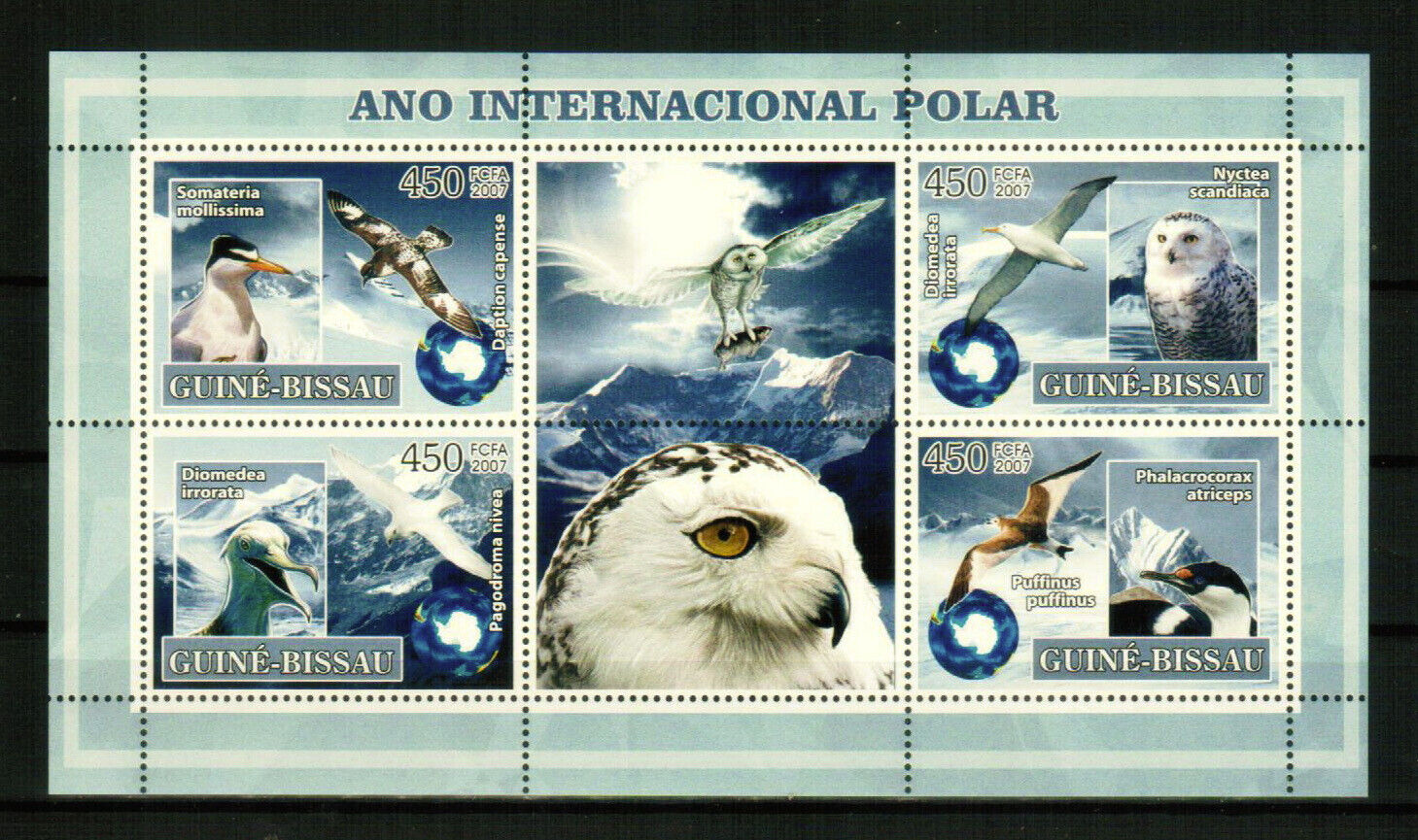 Guinea-bissau 2009 Fauna Animals. Birds. Owls.international Polar Year - S/s Mnh