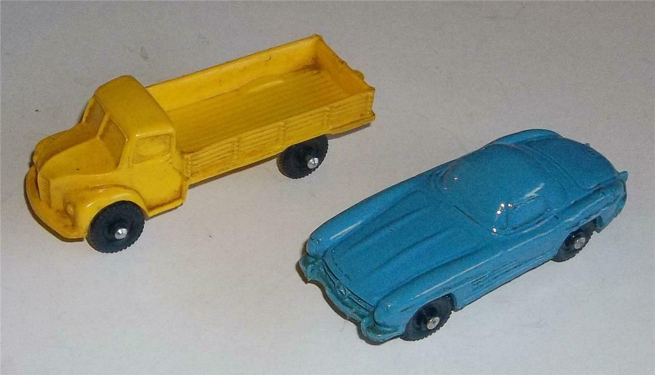 Vintage Tomte - Laerdal Rubber Toy Car And Truck  Made In Stavanger Norway