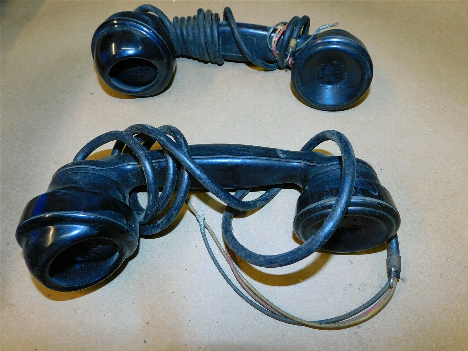 Wwii Western Electric E1 Telephone Handsets 2 Pieces Vintage