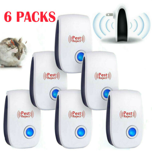 6pack Ultrasonic Pest Repeller Mosquito Cockroach Reject Mice Insect Bug Killer