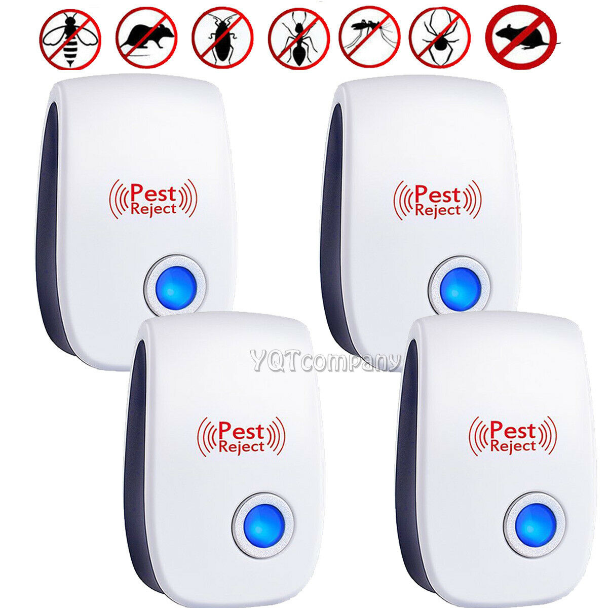 4-pack Ultrasonic Electronic Pet Repeller Reject Anti Mosquito Pest Bug Mice Rat