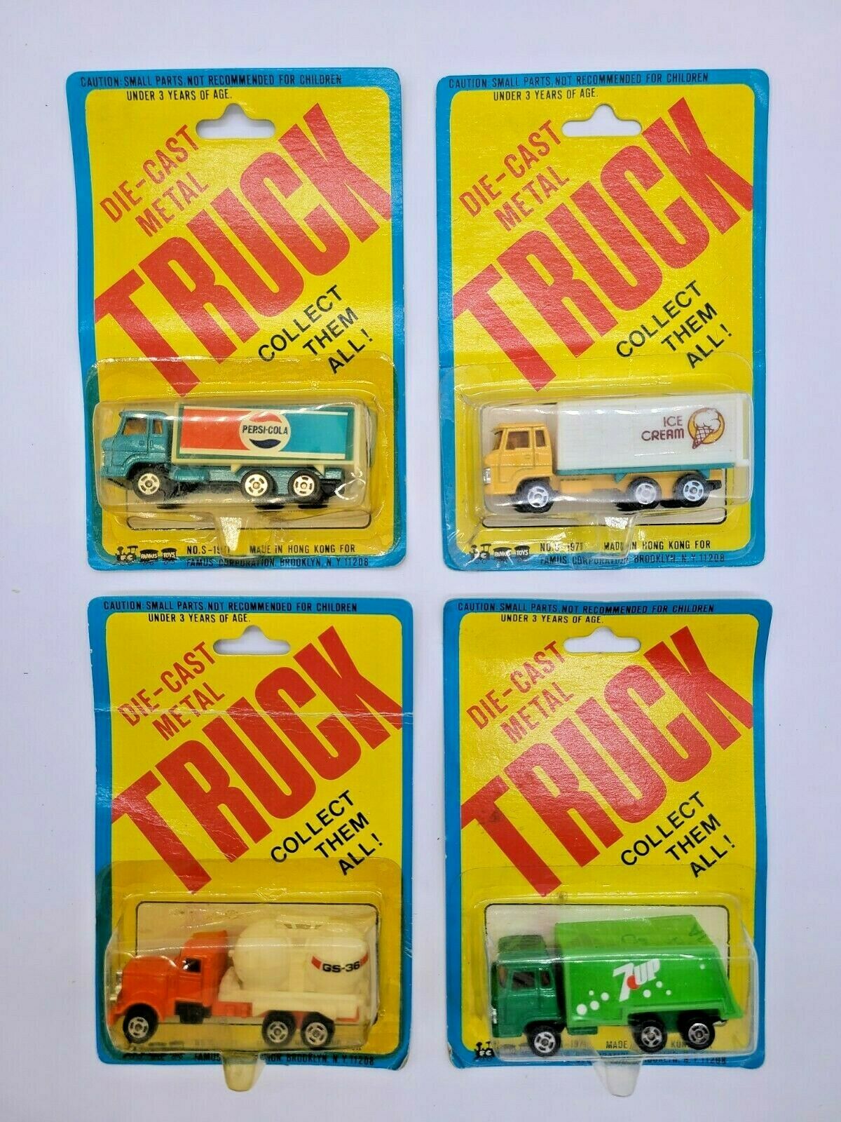 Four Trucks Made By Famus Corporation Approx. "s" Scale