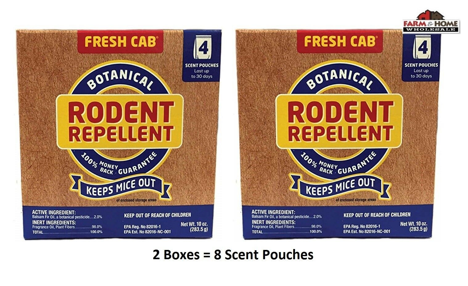 Fresh Cab Botanical Rodent Repellent Mouse Mice ~ 2-pack ~ New