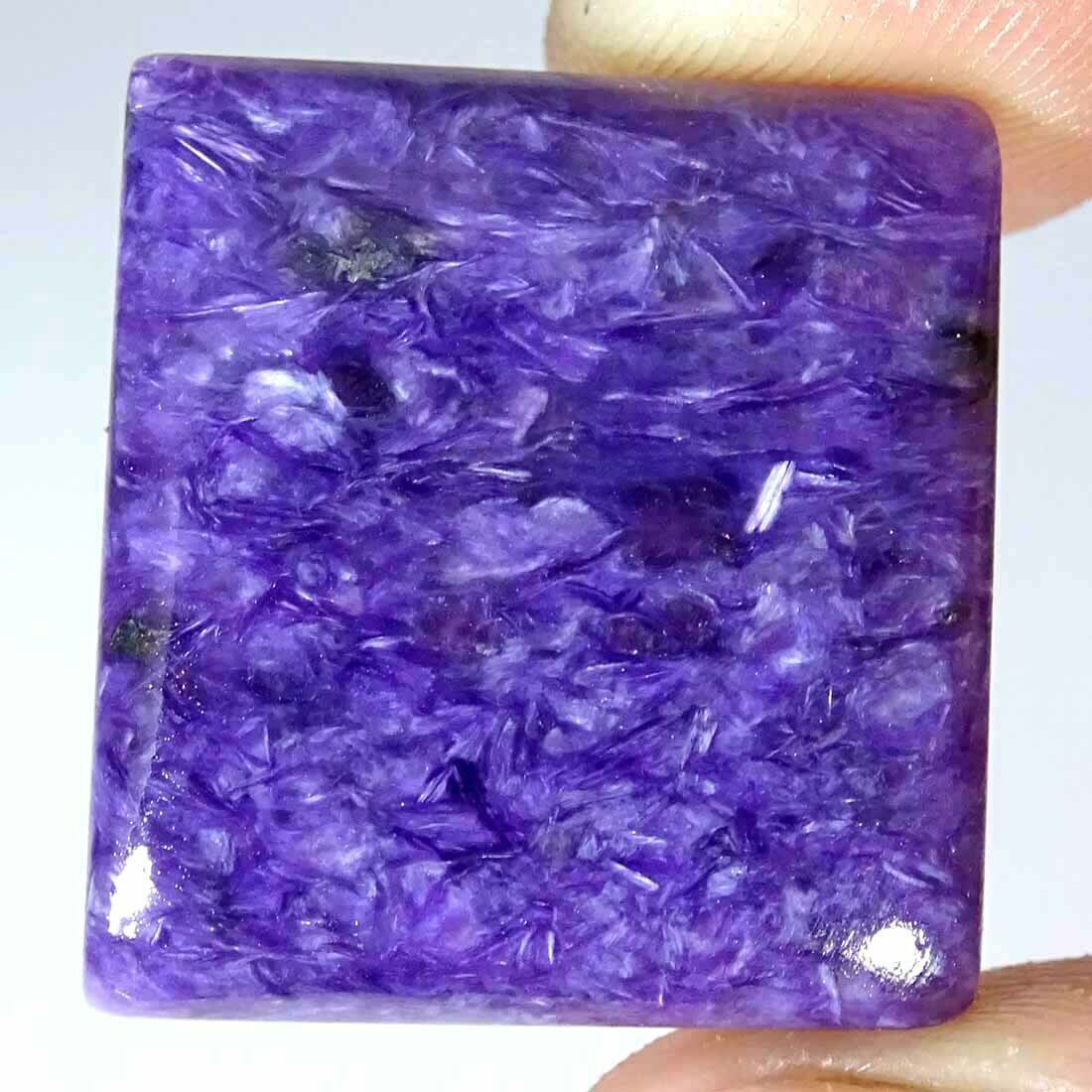 33.70cts Natural Purple Russian Charoite Cushion Cabochon Loose Gemstone