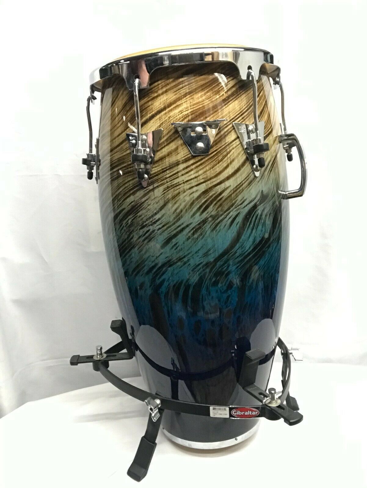 Lp Performance Series Conga Chrome Hardware Blue Fade With Gibraltar Stand