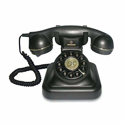 Phone Retro Analogue With Cable Decoration Design Antique Vintage Colour Black