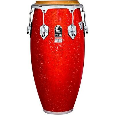 Toca Custom Deluxe Solid Fiberglass Congas 11.75 In. Red Sparkle