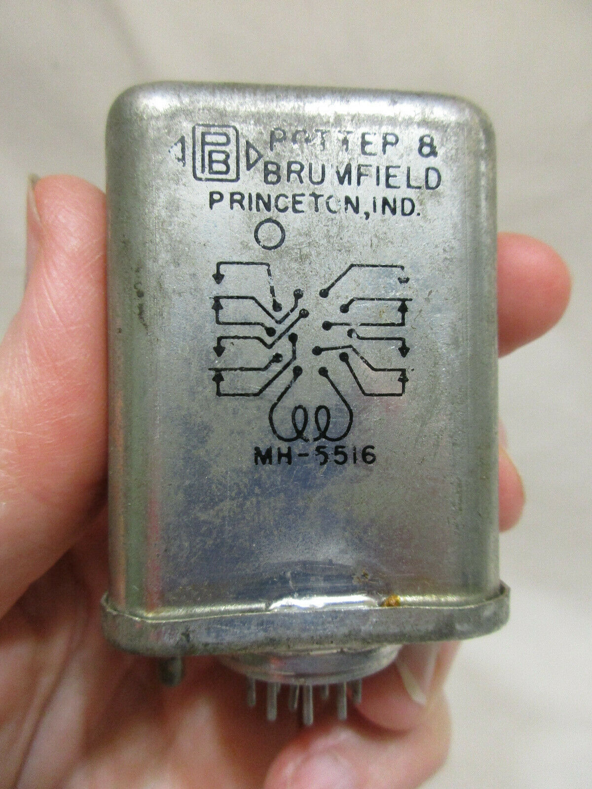 Rare Potter & Brumfield Hermetically Sealed,14-pin 4pdt Plug-in Relay, # Mh-5516